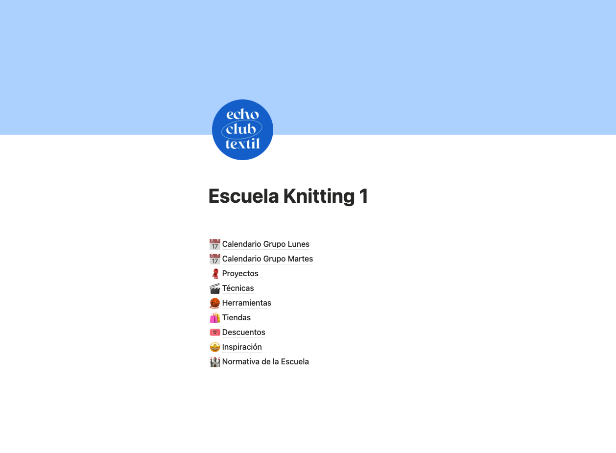 notion de la escuela knitting en barcelona echo