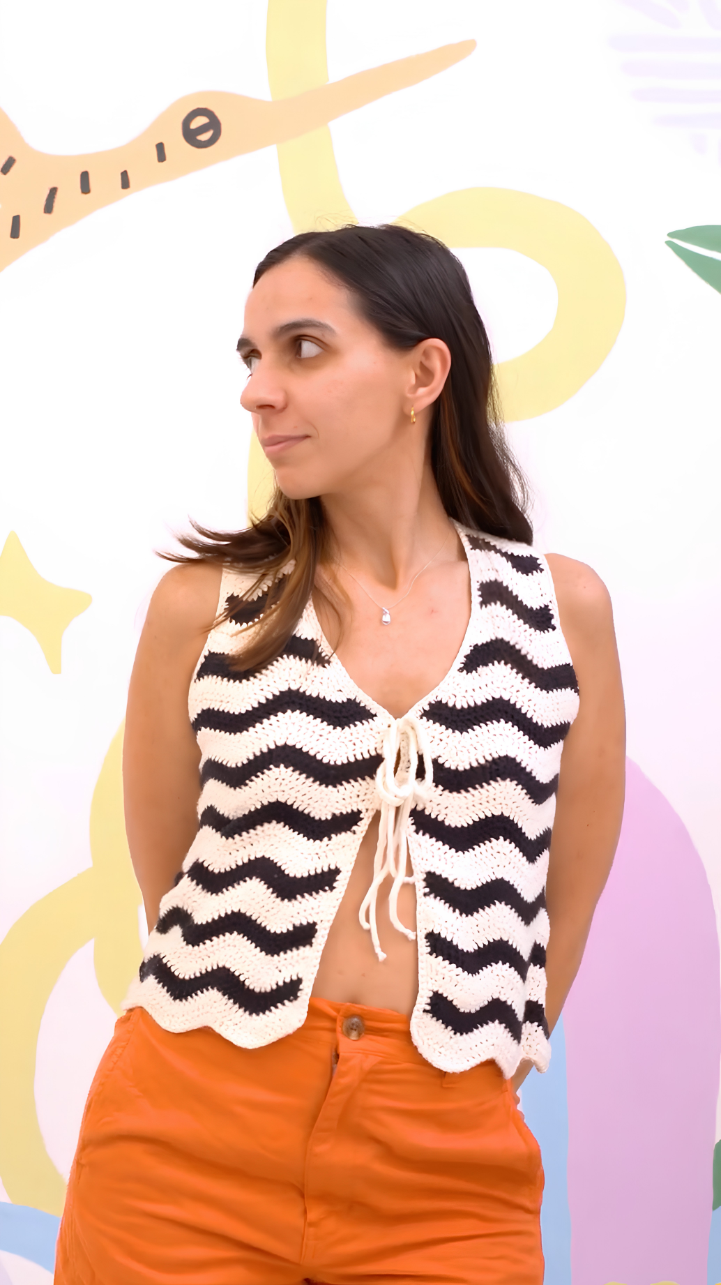 alumna echo club textil con proyecto crochet terminado