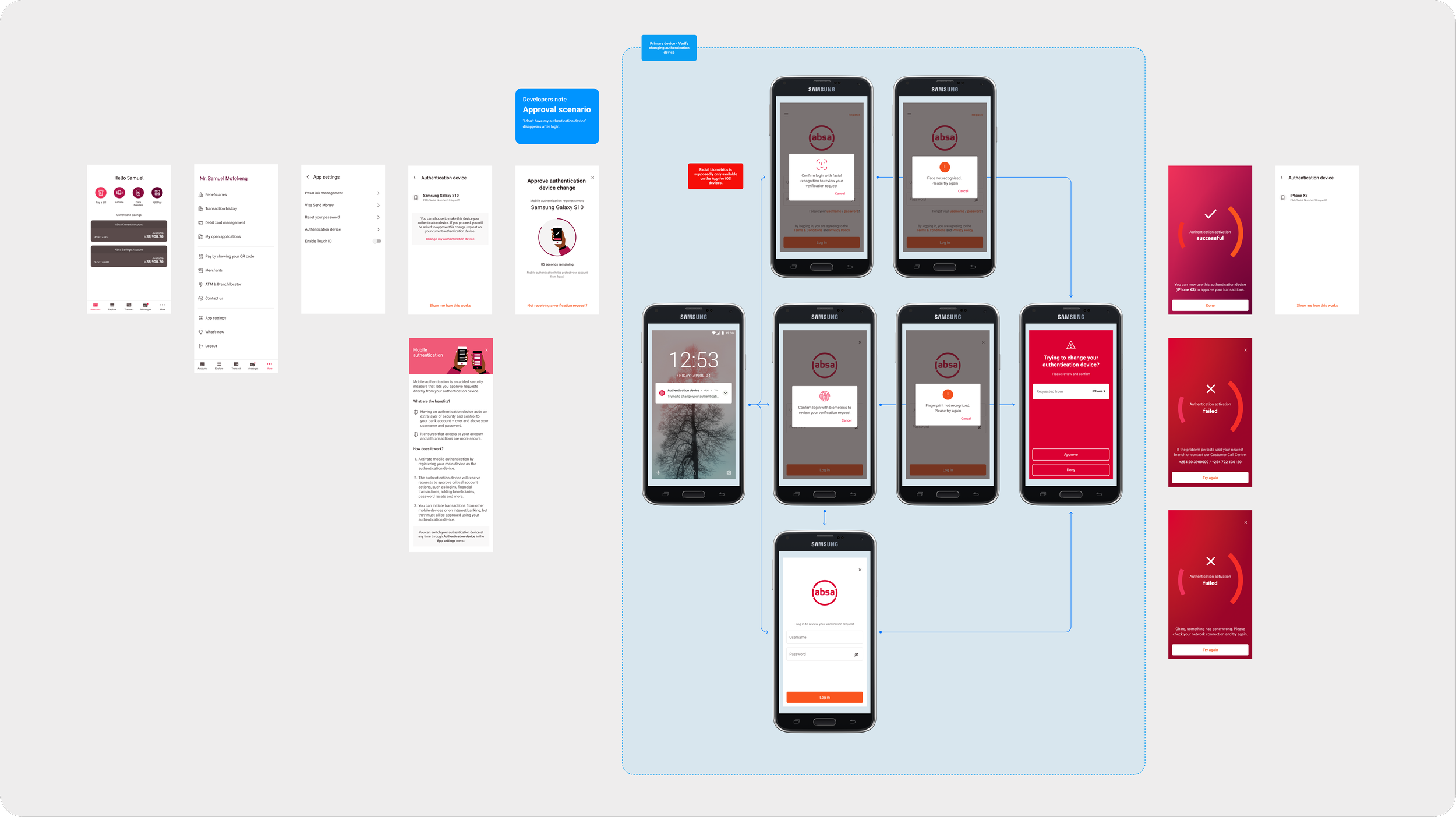 6. Changing authentication device through the app settings