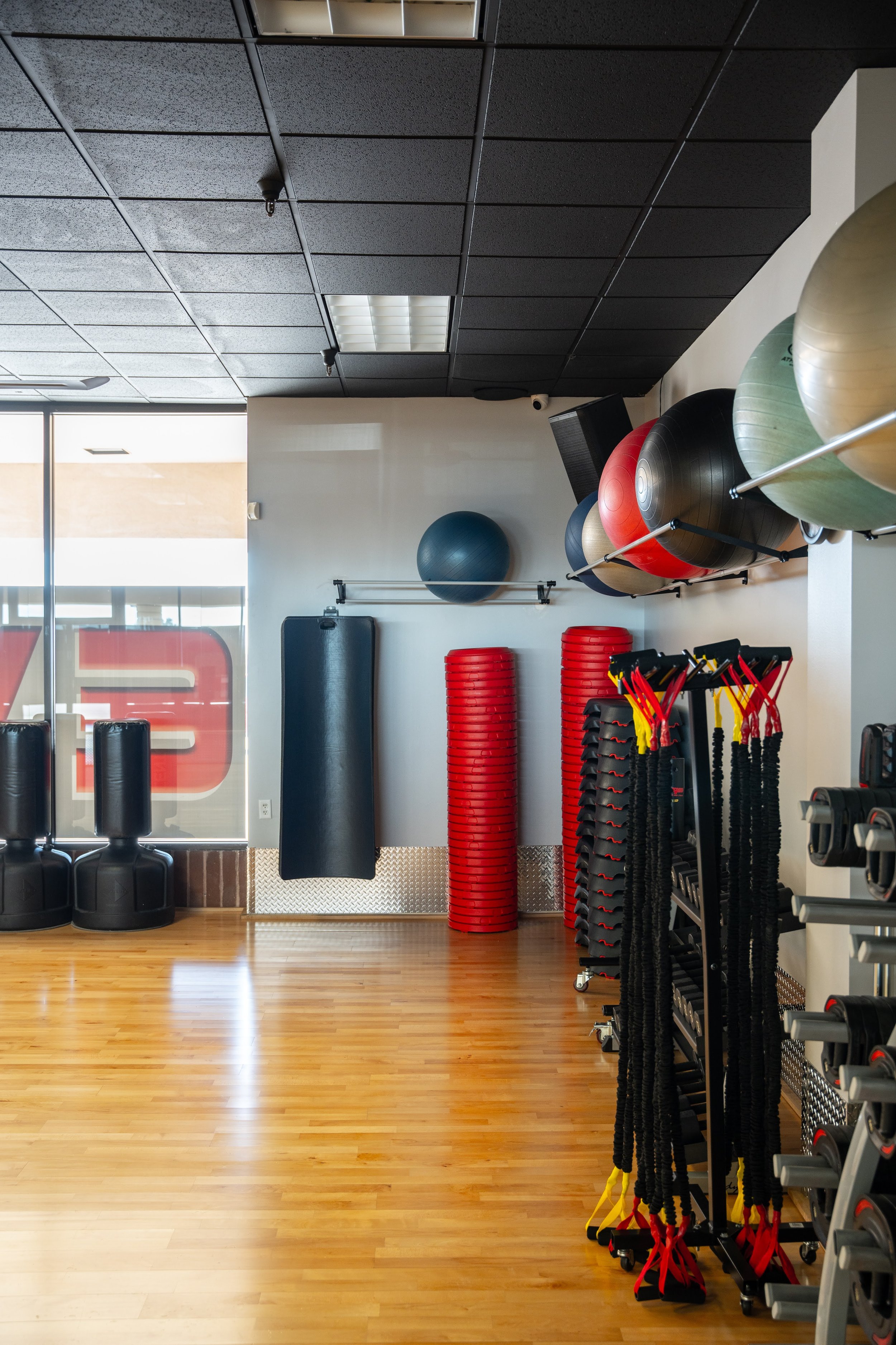 Group fitness room and equipment