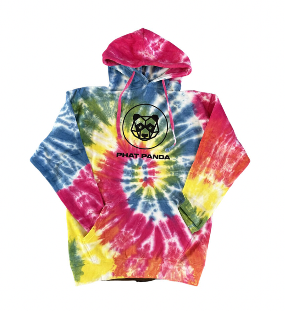 Geo Logo Tie-Dye Hoodie (Rainbow V2) — Panda Label
