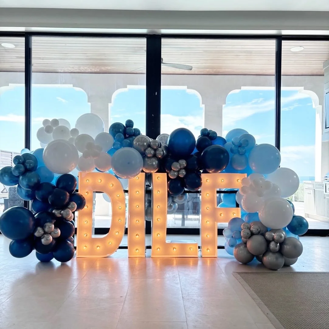 We will spell out just about anything for our clients! This one was actually so fun and the phone call with the client had us both laughing hysterically. Do you have a DILF in your life that you want to celebrate? We can easily make that happen! 
#ba