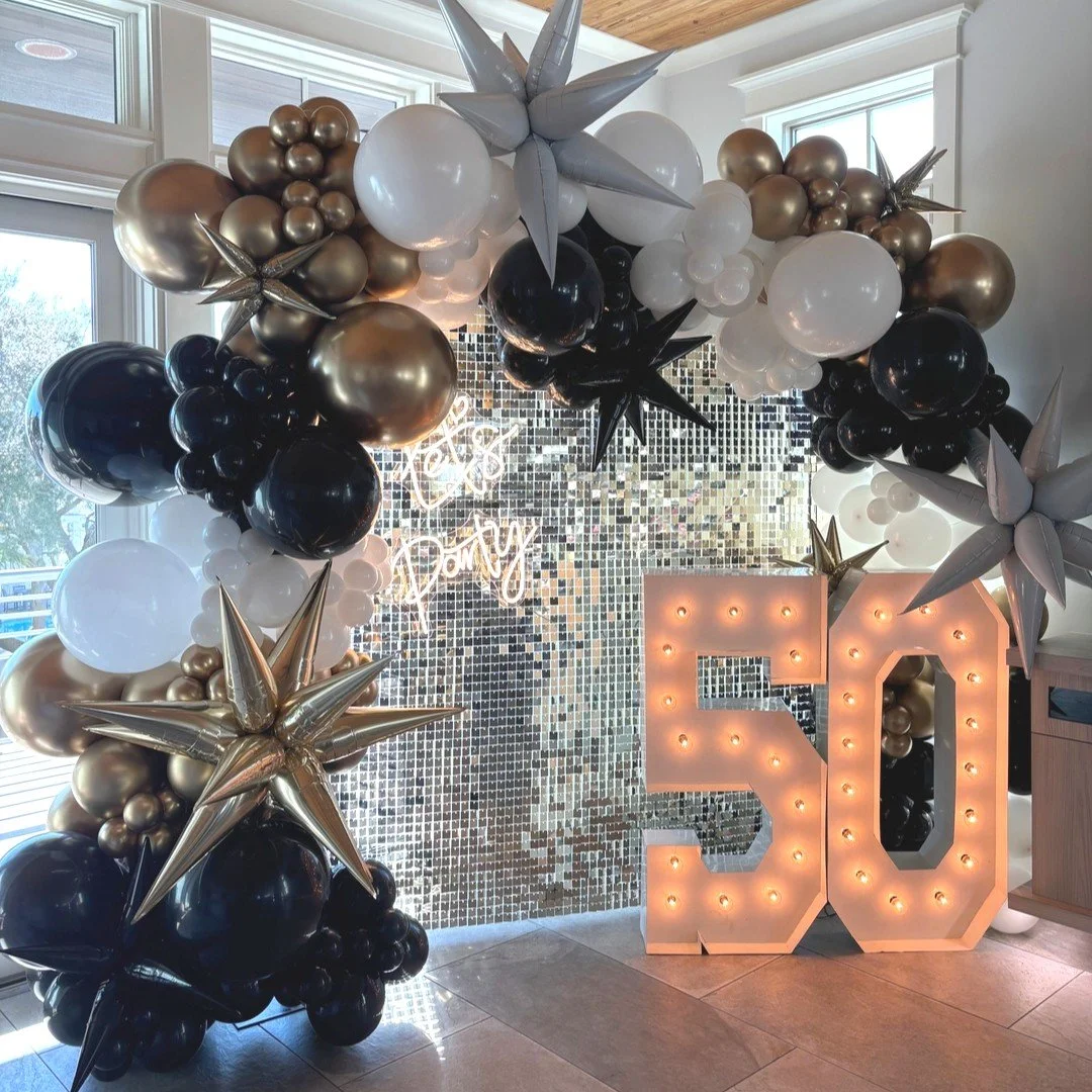 Cheers to 50 years of ICON status 🥂
We&rsquo;ll handle the wow factor.
LET'S PARTY!

#MilestoneBirthday #BalloonGarland #MarqueeNumbers #EventDecor #PartyPlanning
