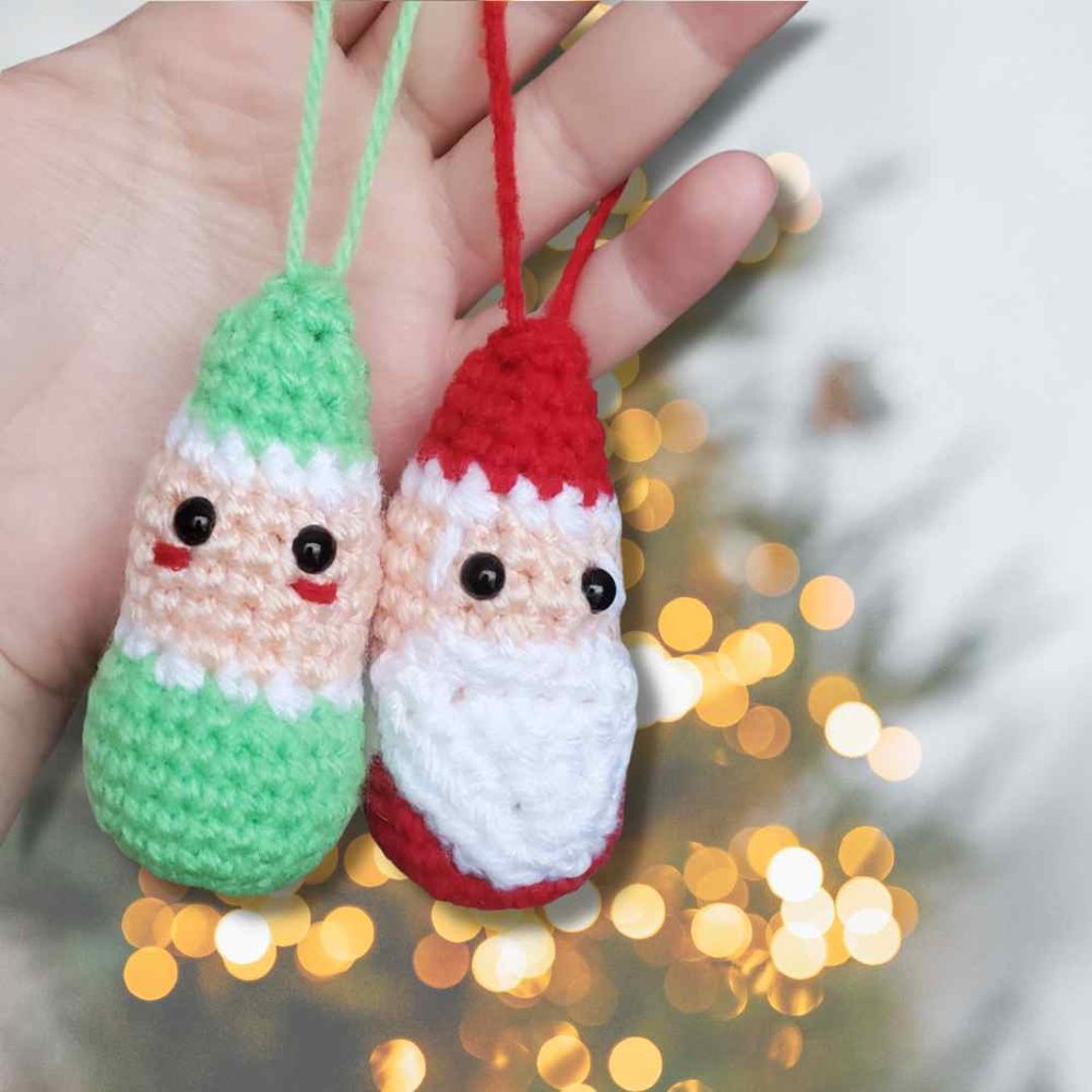 Vintage Crochet Santa & Elf Ornament.jpg
