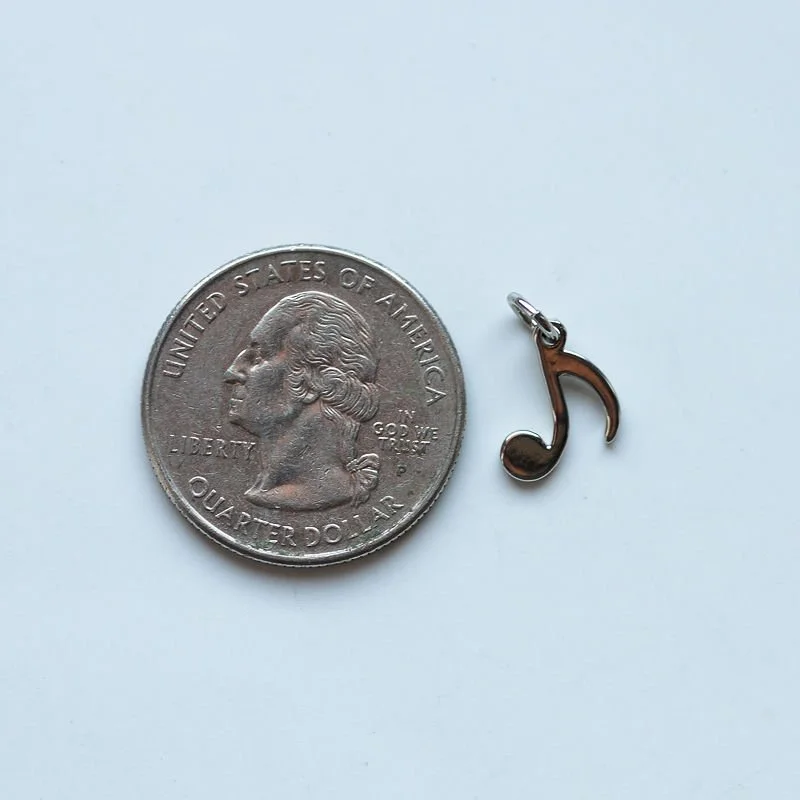 Silver Music Note Charm