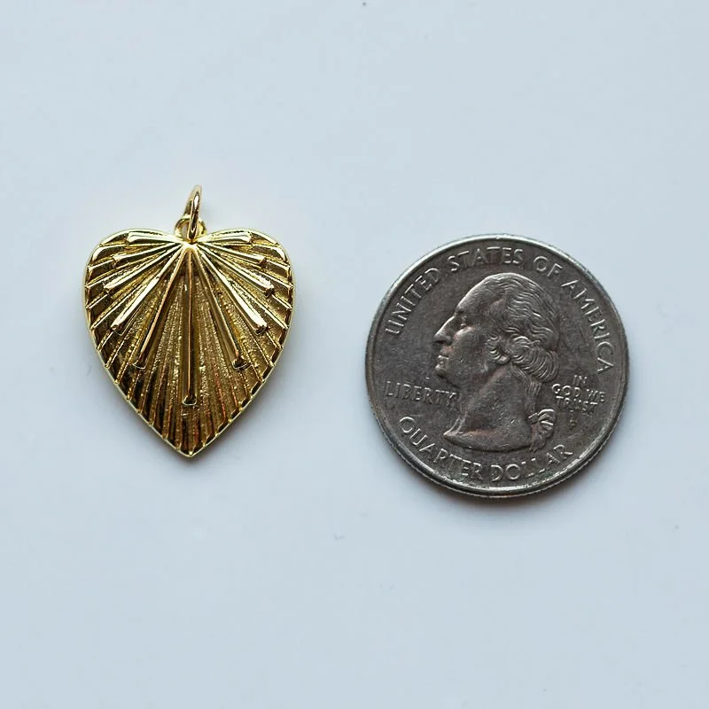 Sunburst Heart Charm