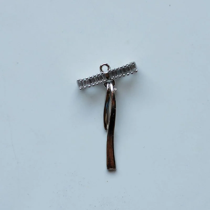 Silver Sparkly Bow Charm