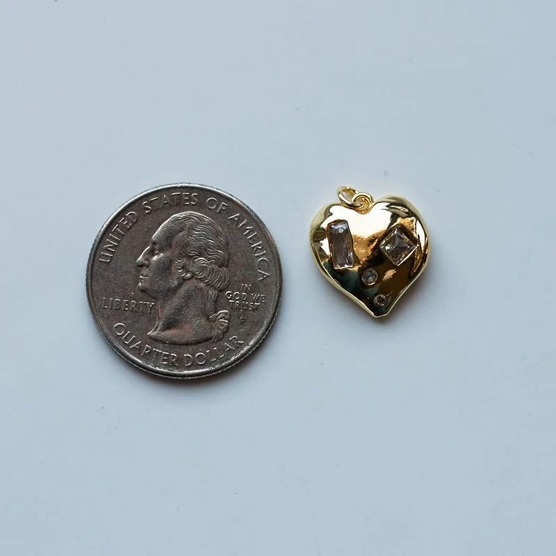 Abstract Gold Heart Charm