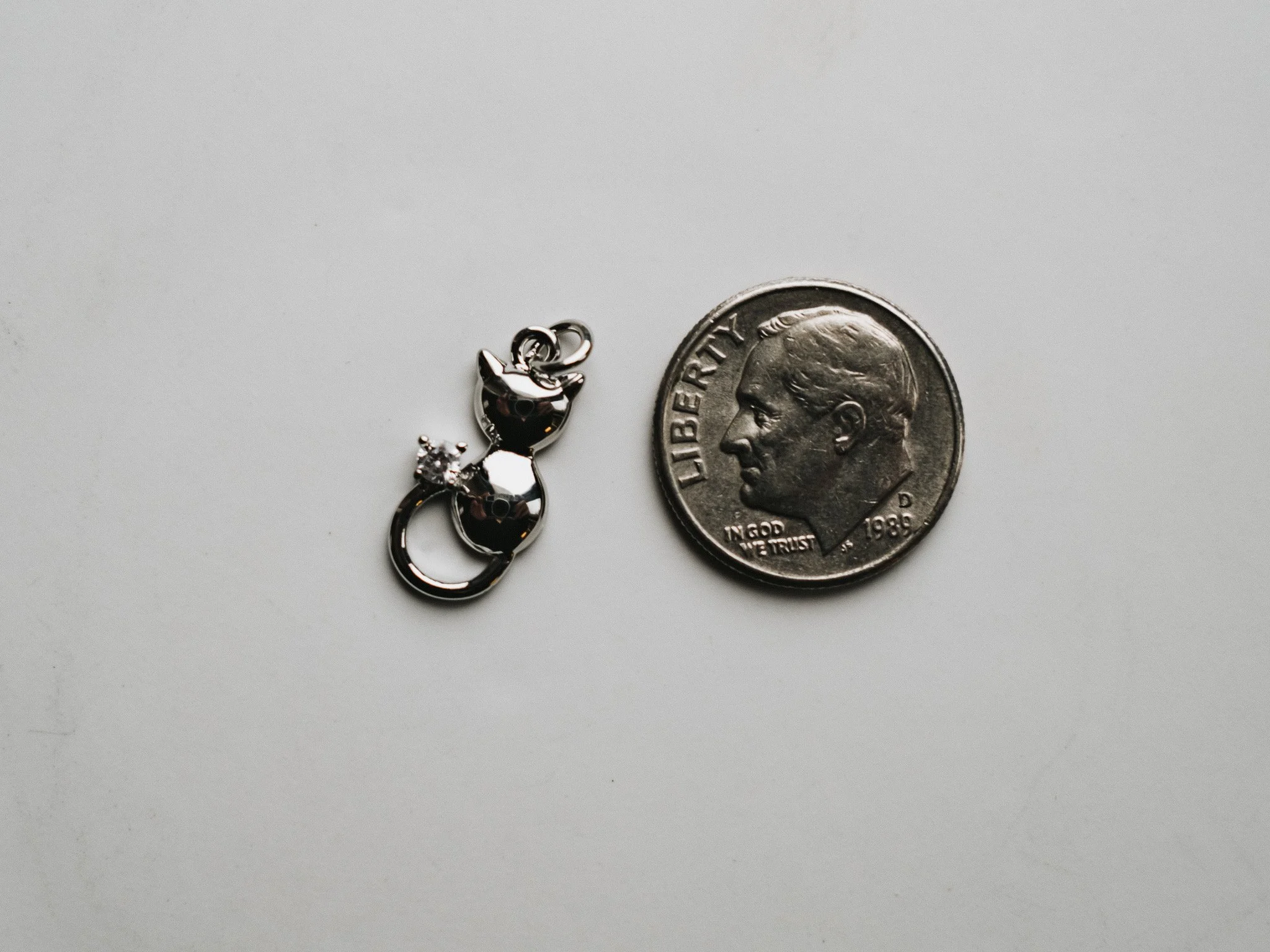 Gold or Silver Kitty Charm