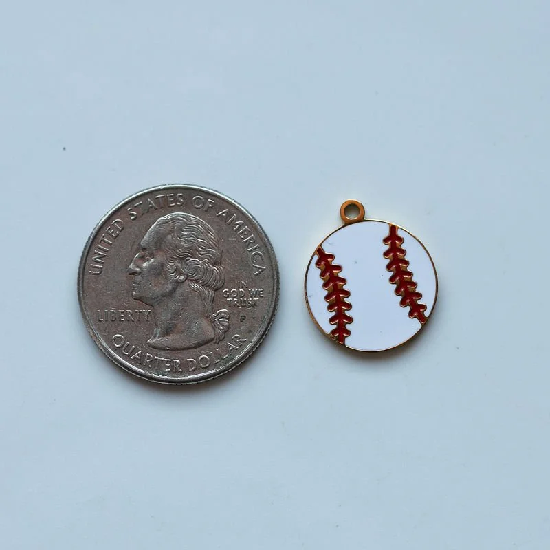 Red Lace Baseball Charm