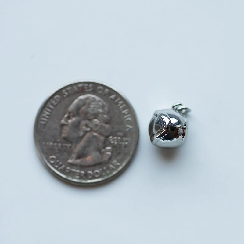 Silver Baseball Charm