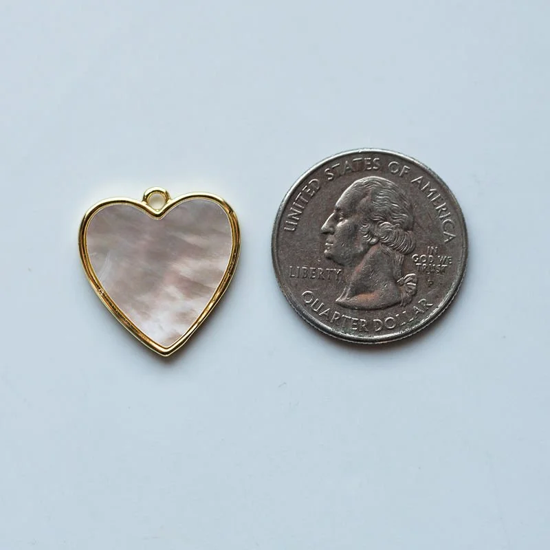 Large Pearl Heart Charm