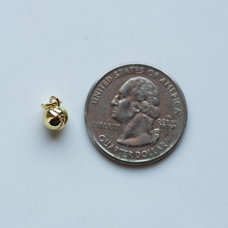 Mini Gold Baseball Charm