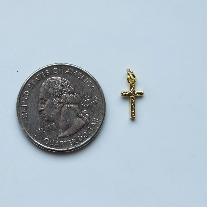 Dainty Hammered Cross Charm