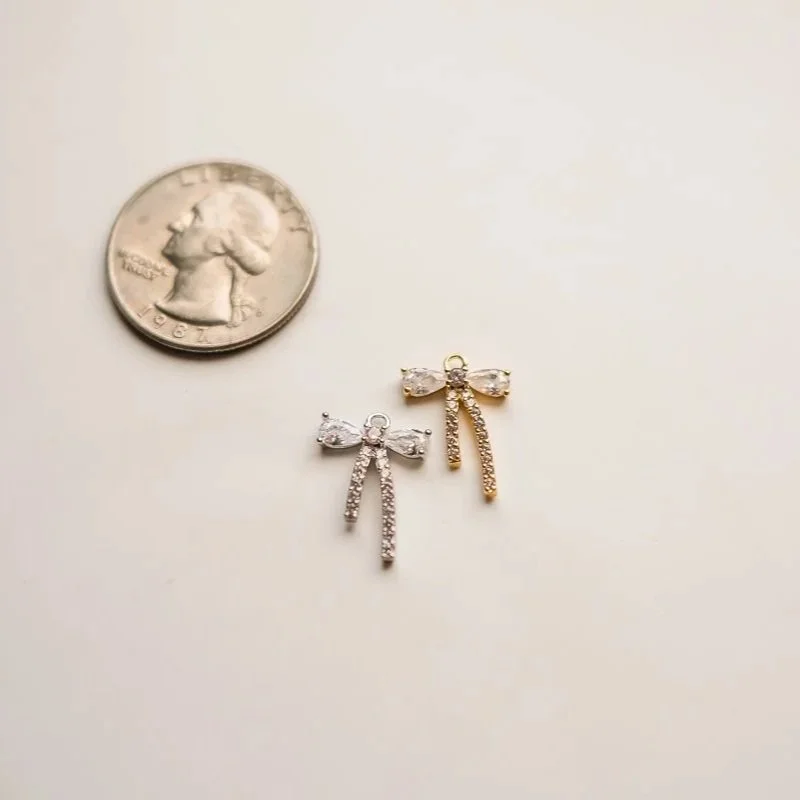 Dainty Sparkle Bow Charms