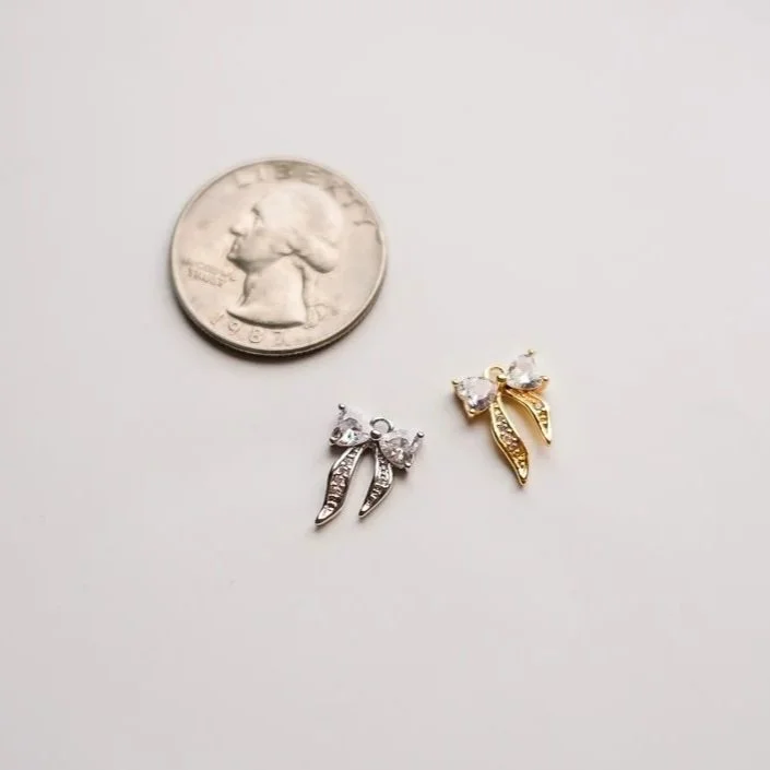 Glittery Ribbon Bow Charms