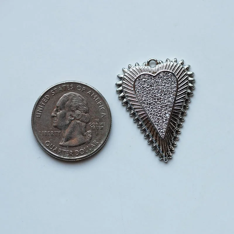 Large Silver Heart Charm