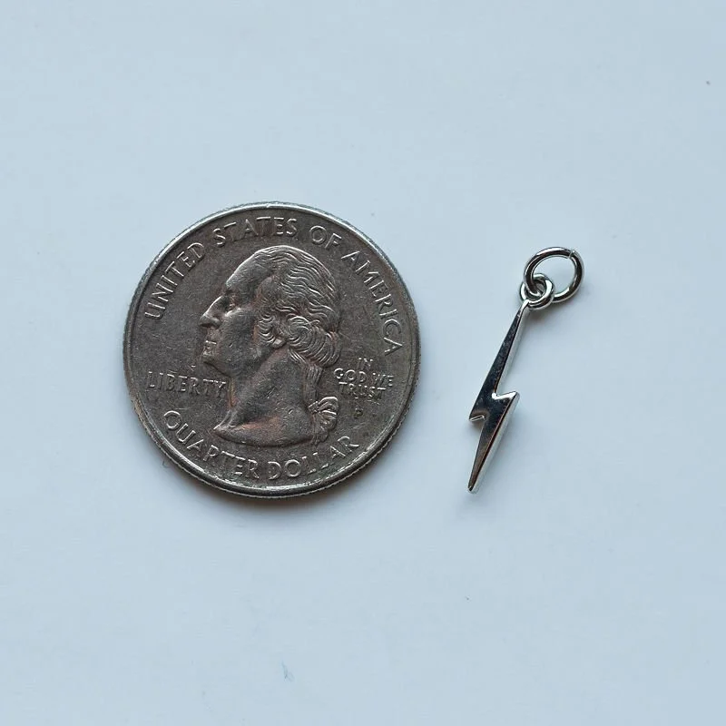 Silver Lightning Bolt Charm