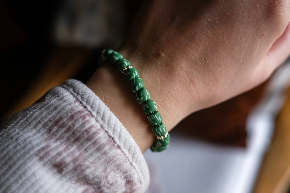 Olive Chunky Clay Bracelet