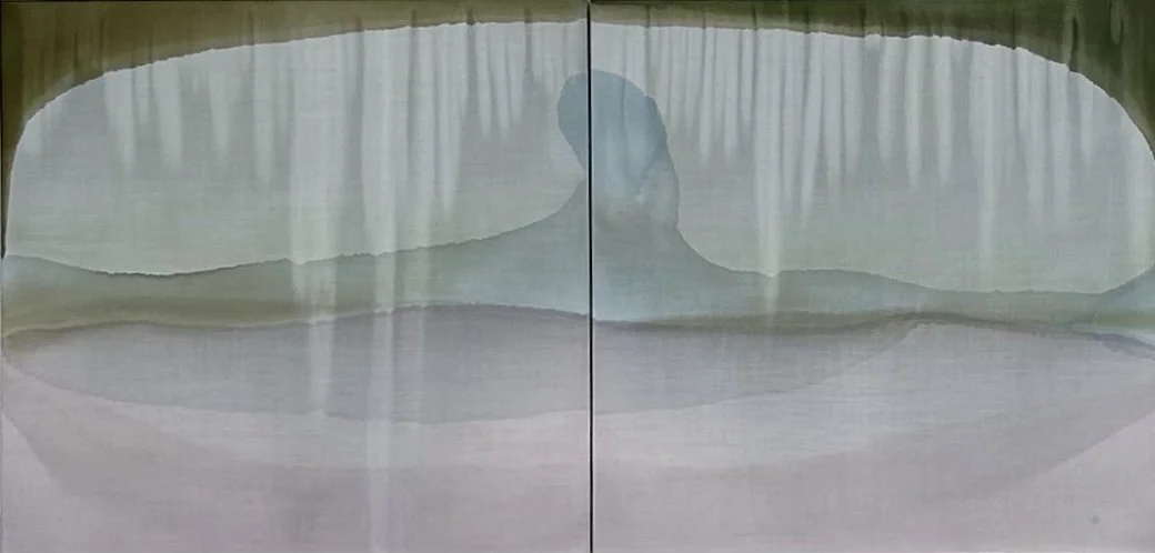 HEALING ERUPTIONS, 2023, 48X100" LINEN