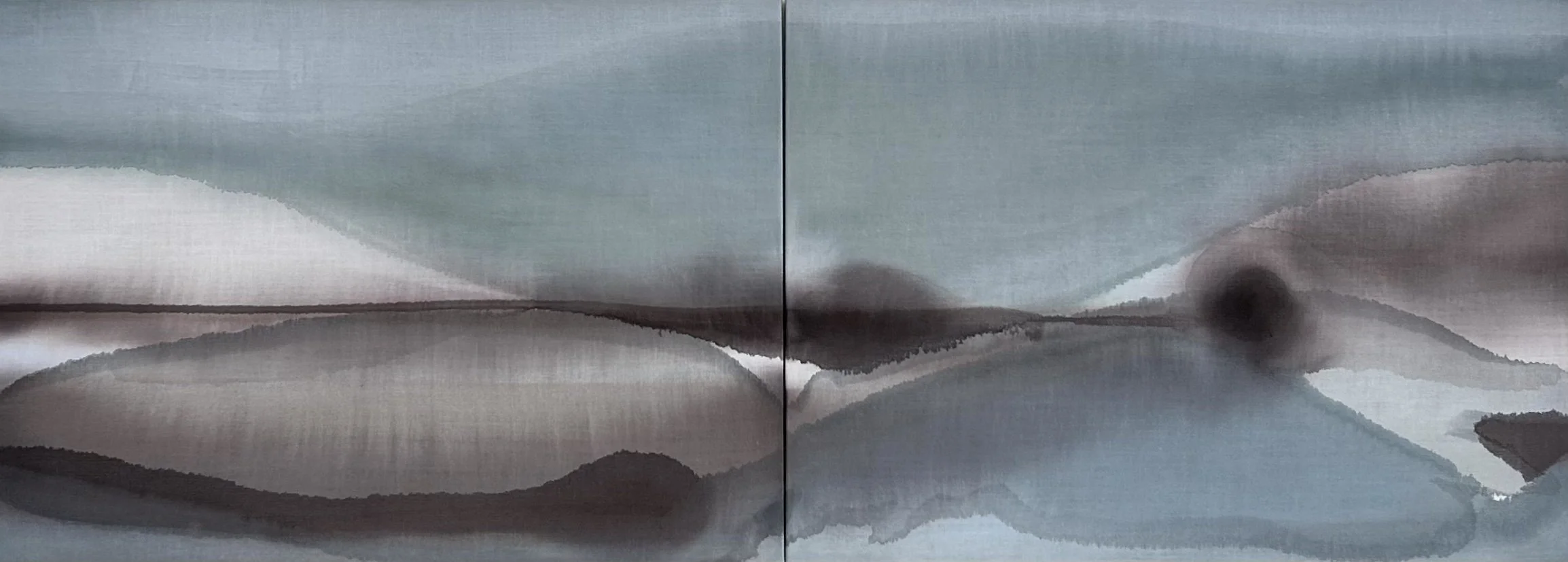 LAVENDER HORIZON, 2023, 36X100" LINEN, SOLD