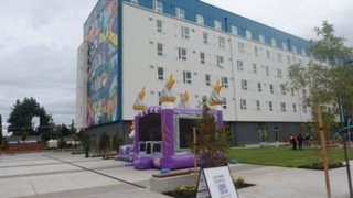 Bouncy House at the Fourth Plain Commons.