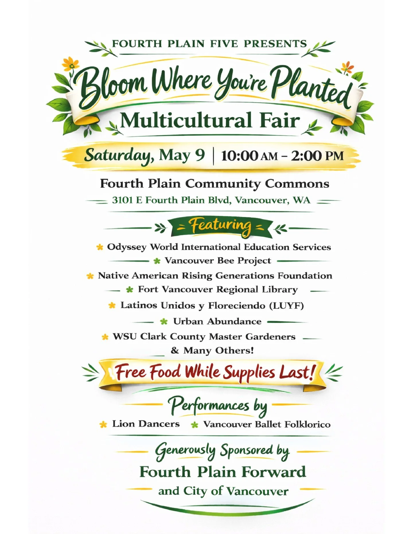 🌼 FLORECE ALLÍ DONDE ESTÉS 🌼

Cultura. Comunidad. Conexión.

Acércate a la Feria Multicultural y descubre todo lo que hace que nuestra comunidad sea especial 🌍

Desde organizaciones locales hasta actuaciones en directo, este es un día para aprender, celebrar, 