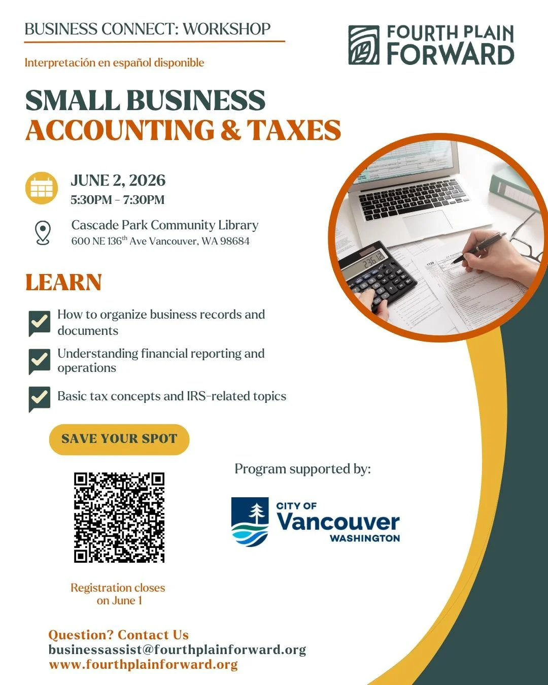 Understanding your numbers is part of growing your business.

Whether you&rsquo;re just getting started or already running your business, it&rsquo;s always a great time to strengthen your financial habits, organize your records, and better understand