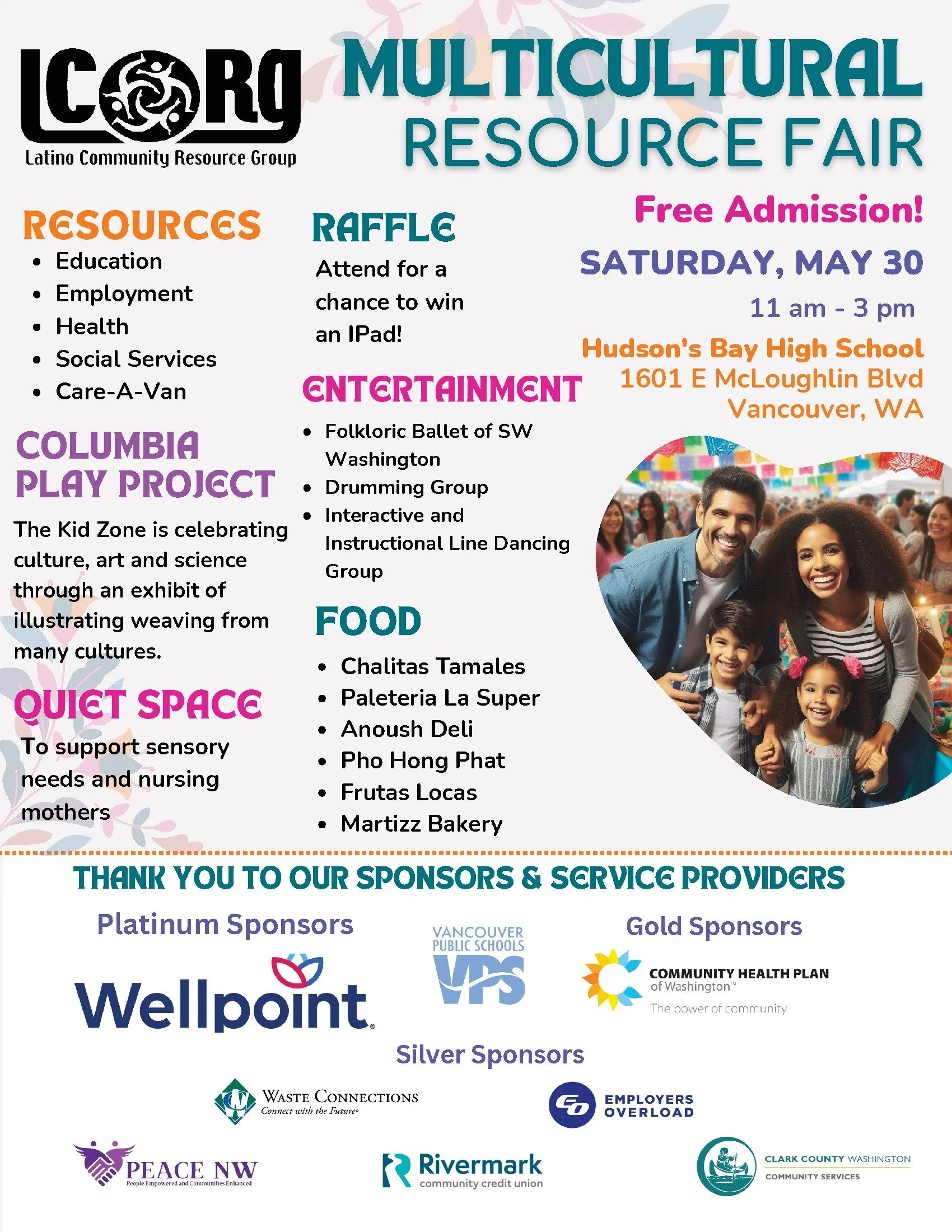 @lcrg.wa are holding their amazing annual multicultural fair tomorrow at Hudson Bay High School from 11am - 3pm. 

With so many great resources as well as performances and amazing food, it would be a shame to miss out! 

See you there!! 🥰