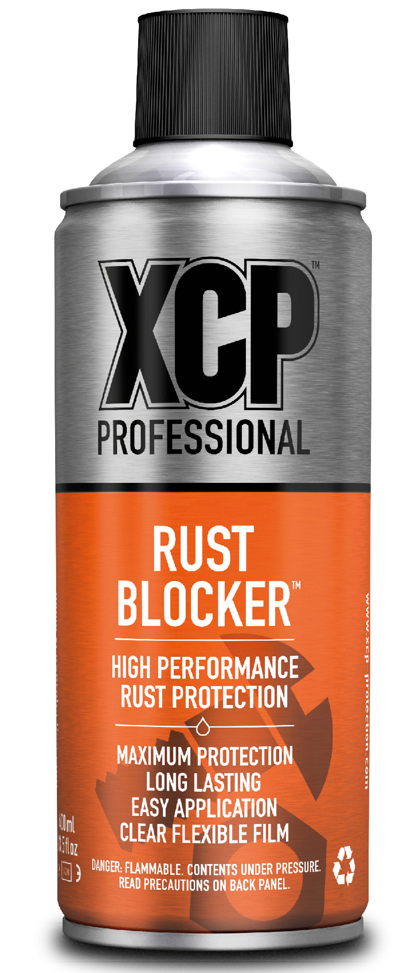 An image of the XCP Rust Blocker aerosol can in orange