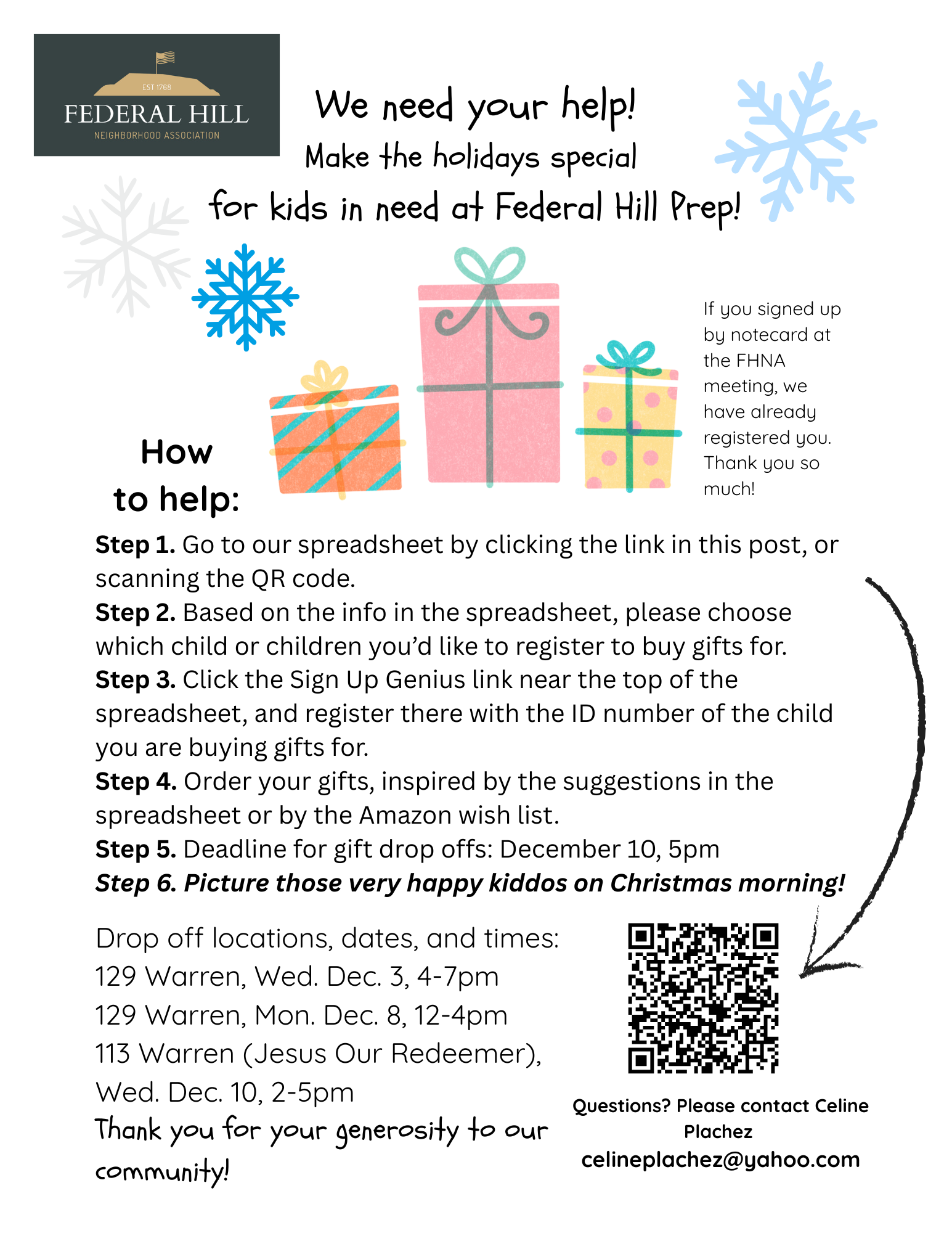 Holiday Gifts for Kids at Federal Hill Prep