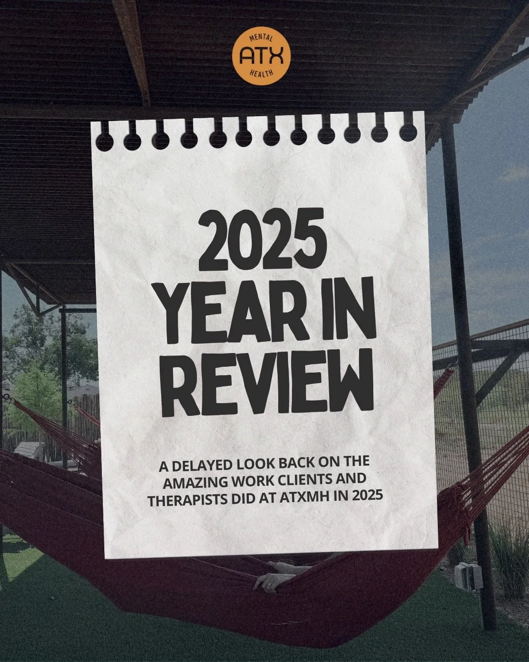 Year-end recap, ATXMH style: 50,000+ minutes of therapy, over 300 clients, 10 therapists, and plenty of community trainings. If you were part of it, thank you for trusting us.