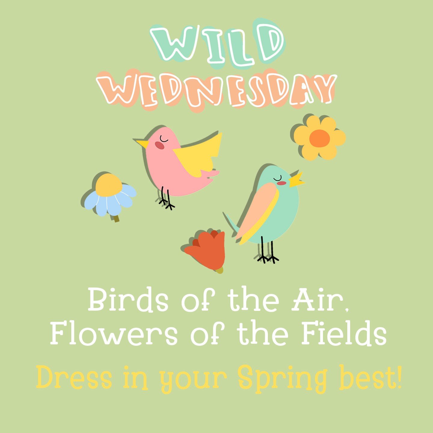 Wednesday, May 29th, is our next Wild Wednesday! We hope your students can join us for this fun-filled night of worship, reading the Word, and dressing up in their spring best!