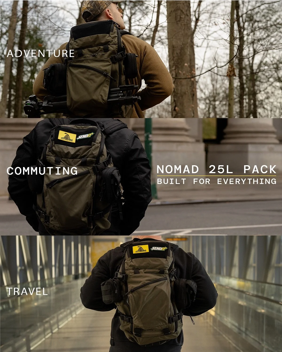 Calling all gear heads who live for hook-&amp;-loop, zip chaos, and modular pouches&hellip; this is your pack. The NOMAD 25L is built to stash your kit, explore, head into the city, or board a flight and still endure what comes next. Condor grit meet