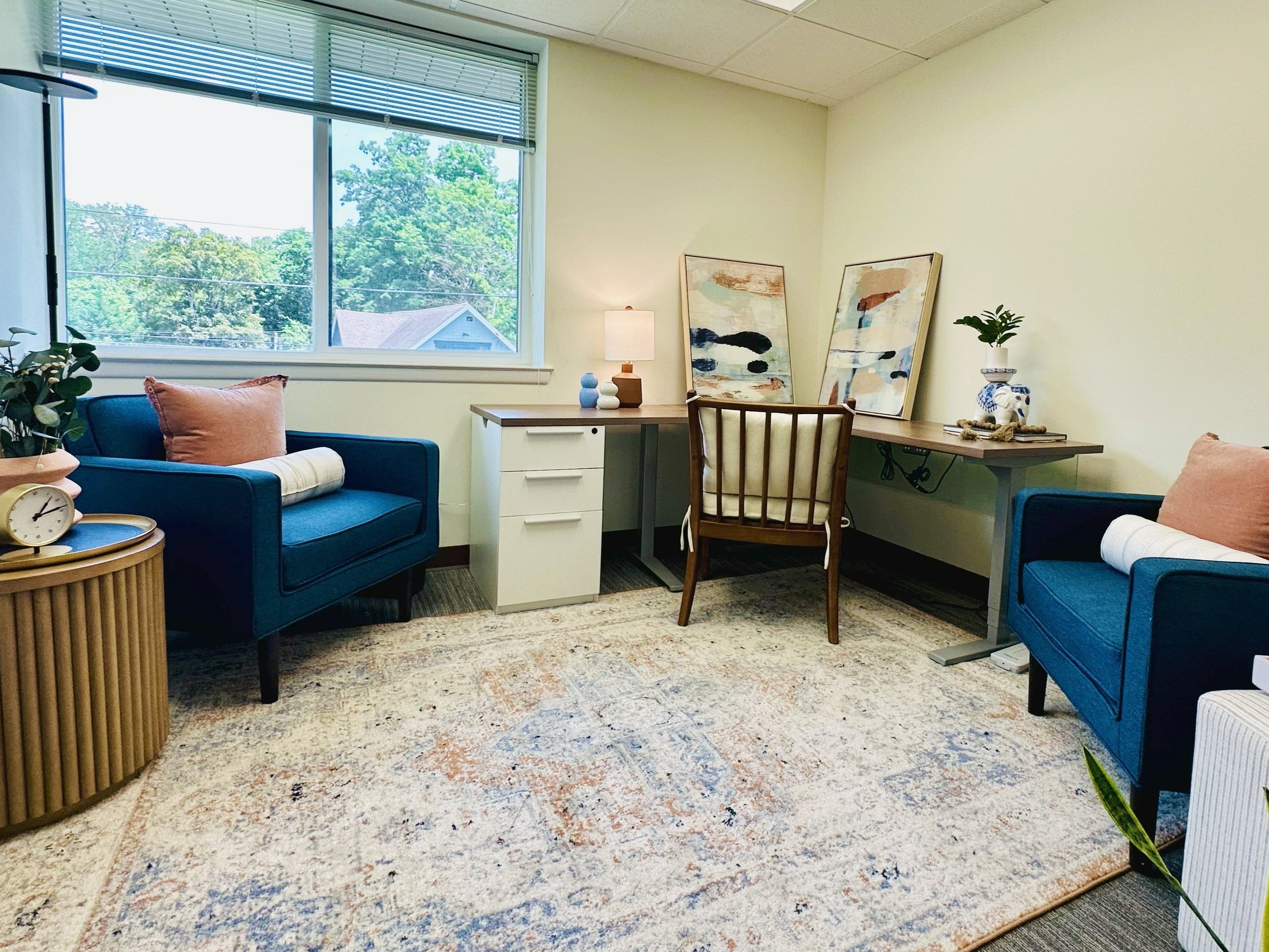 Professional therapy office interior at Be Well