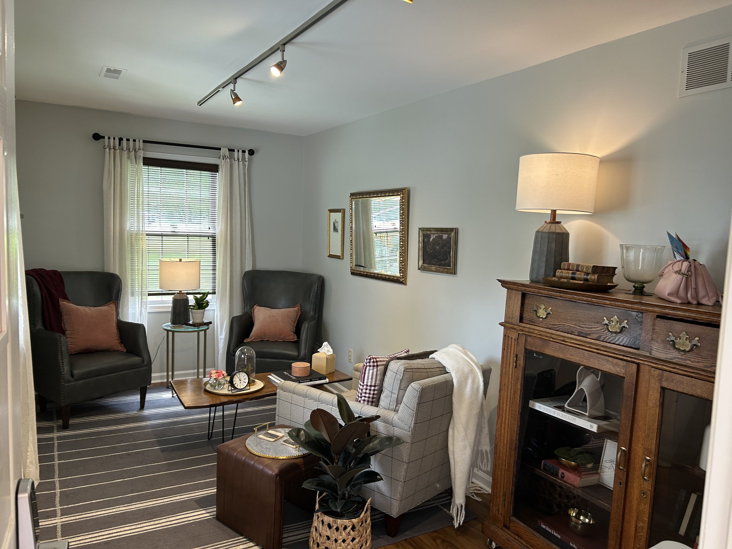 Professional therapy office interior at Be Well