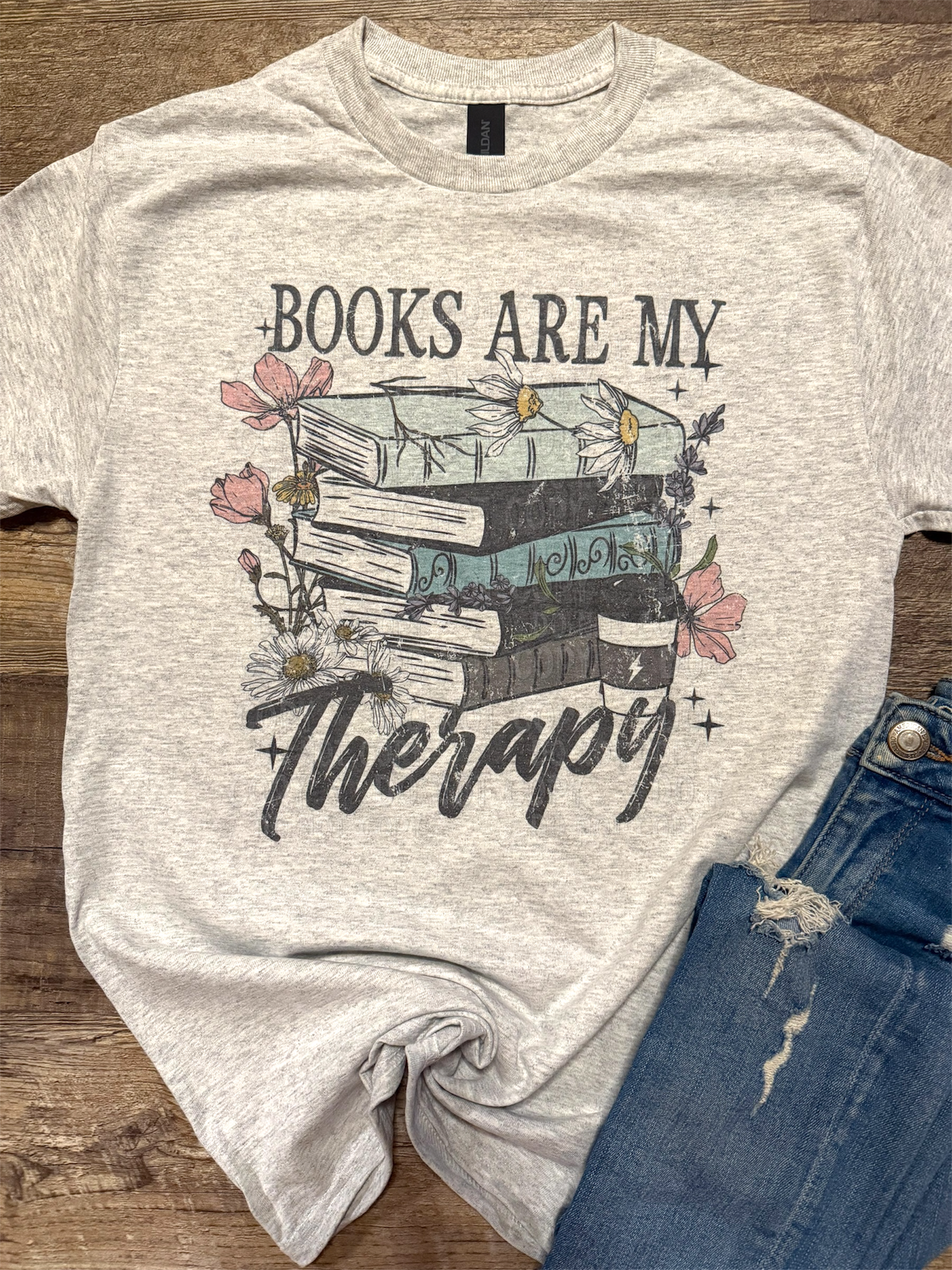 Books Are My Therapy Tee