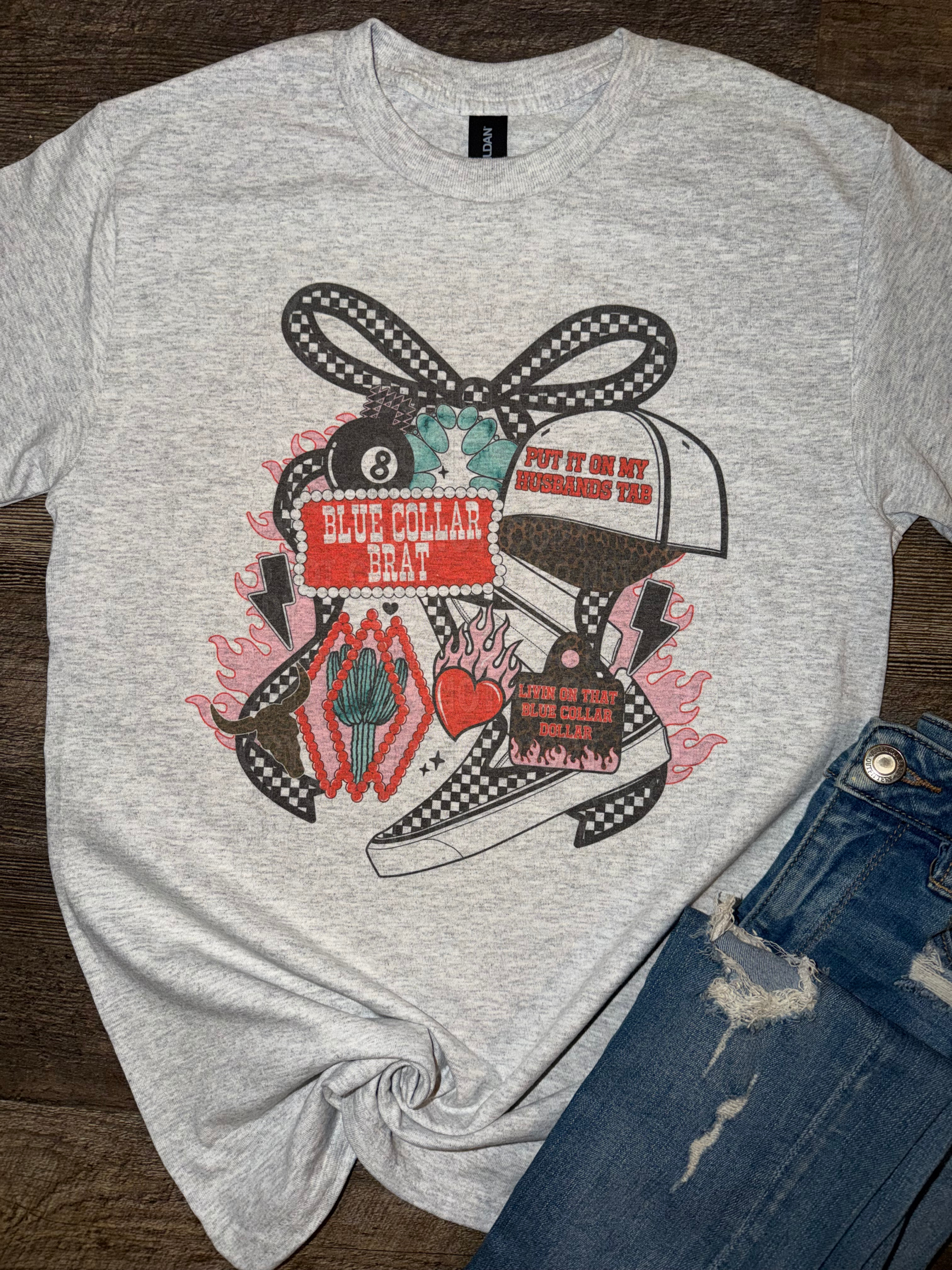 Blue Collar Brat Collage Tee