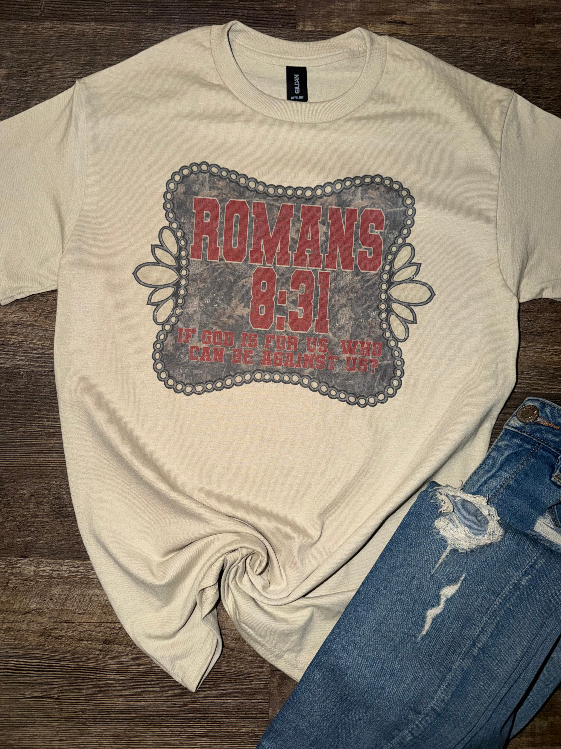 Camo Romans 8:31 Tee