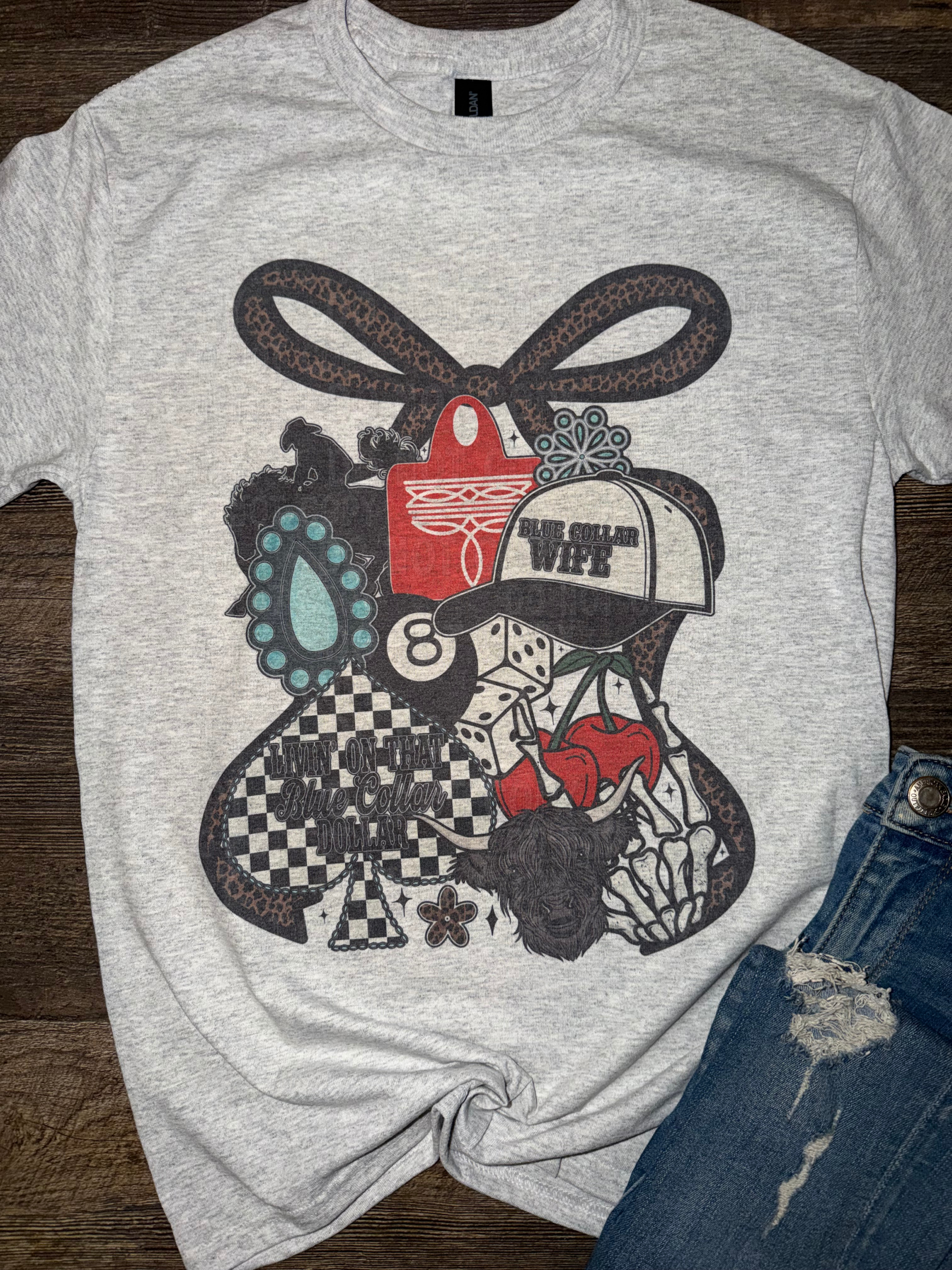 Blue Collar Wife Collage Tee