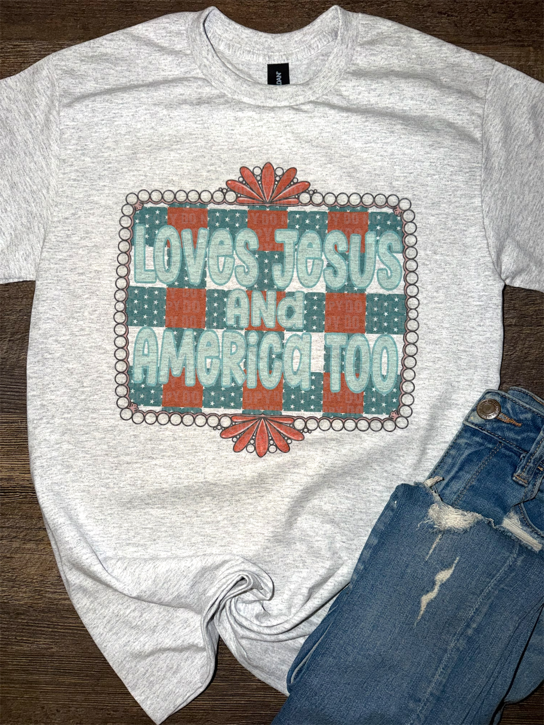 Loves Jesus And America Too Tee