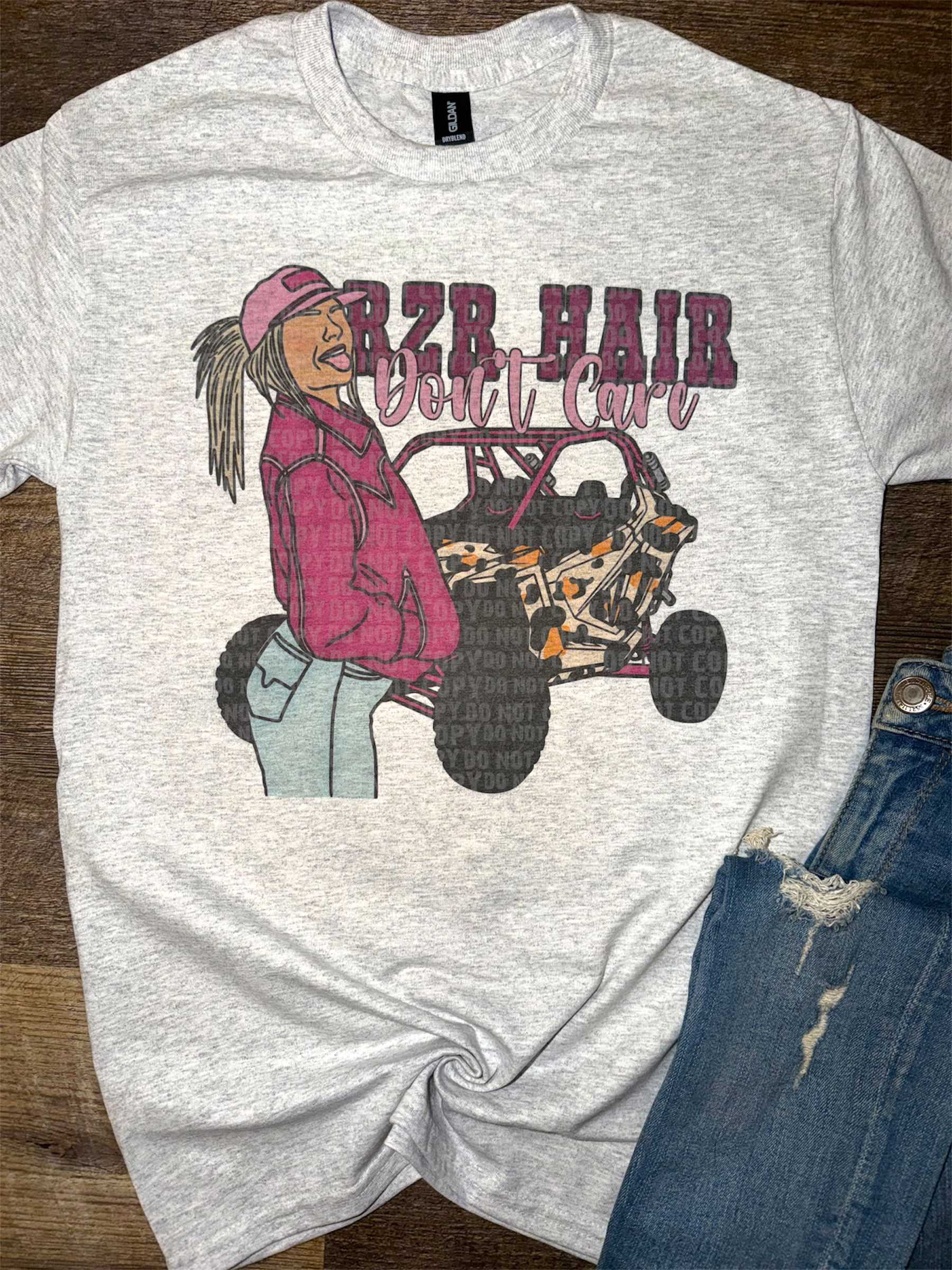 Pink R*R Hair Don’t Care Tee