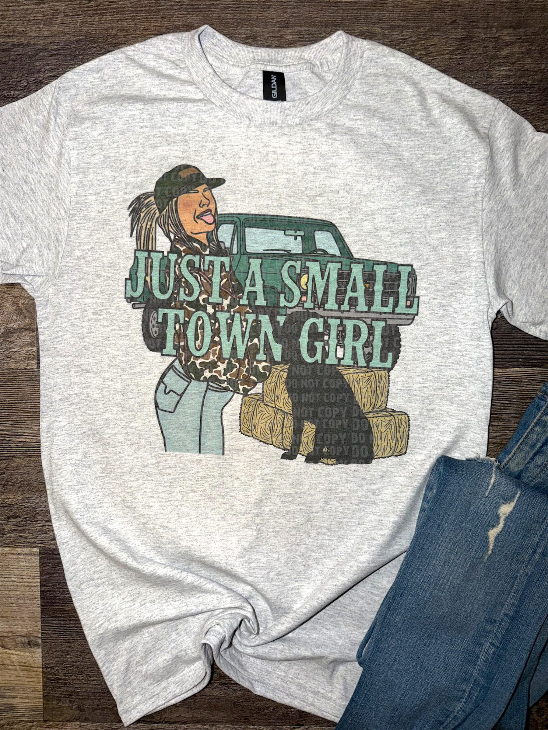 Just A Small Town Girl Black Lab Tee