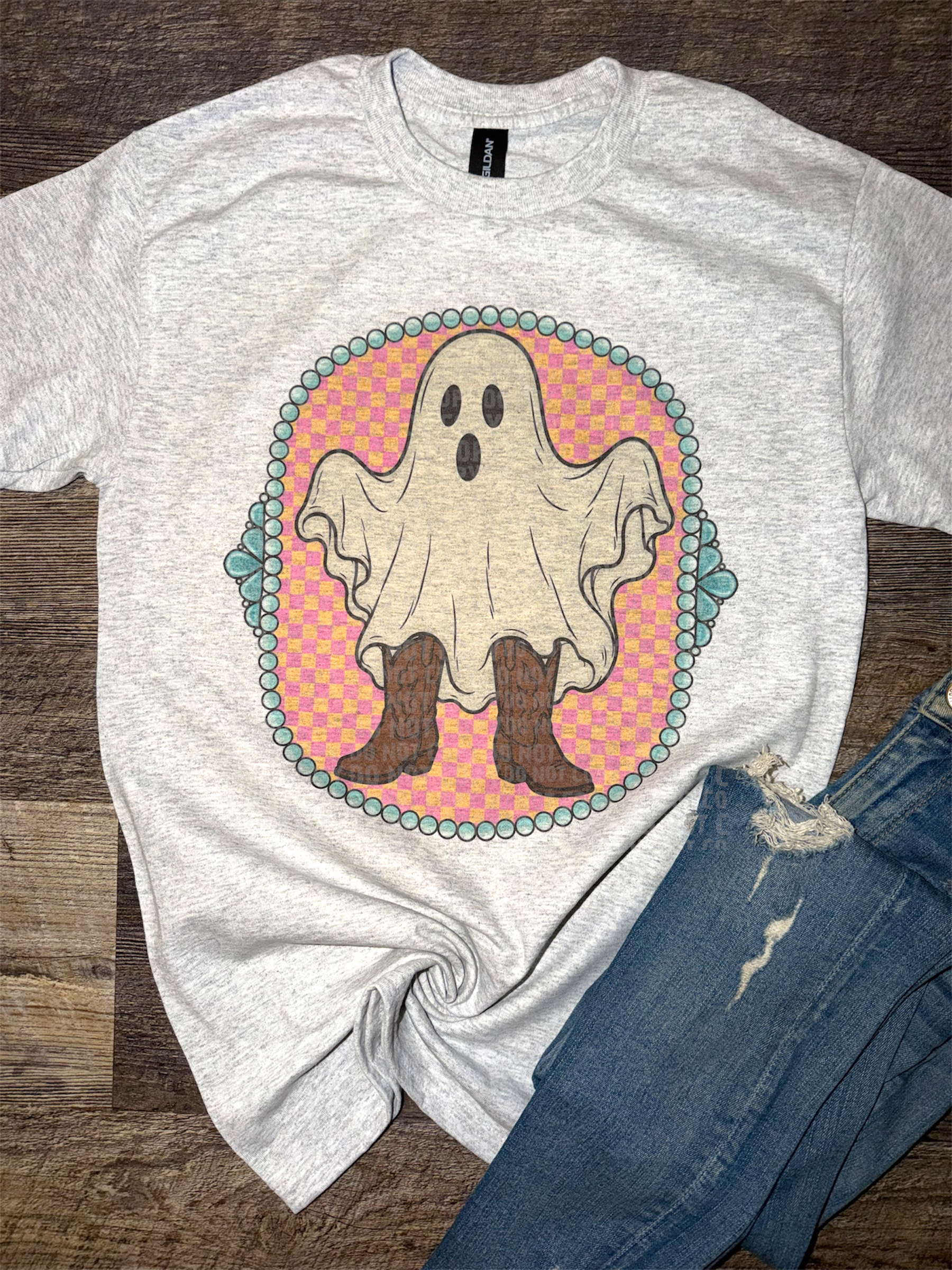 Pink Western Ghost Frame Tee