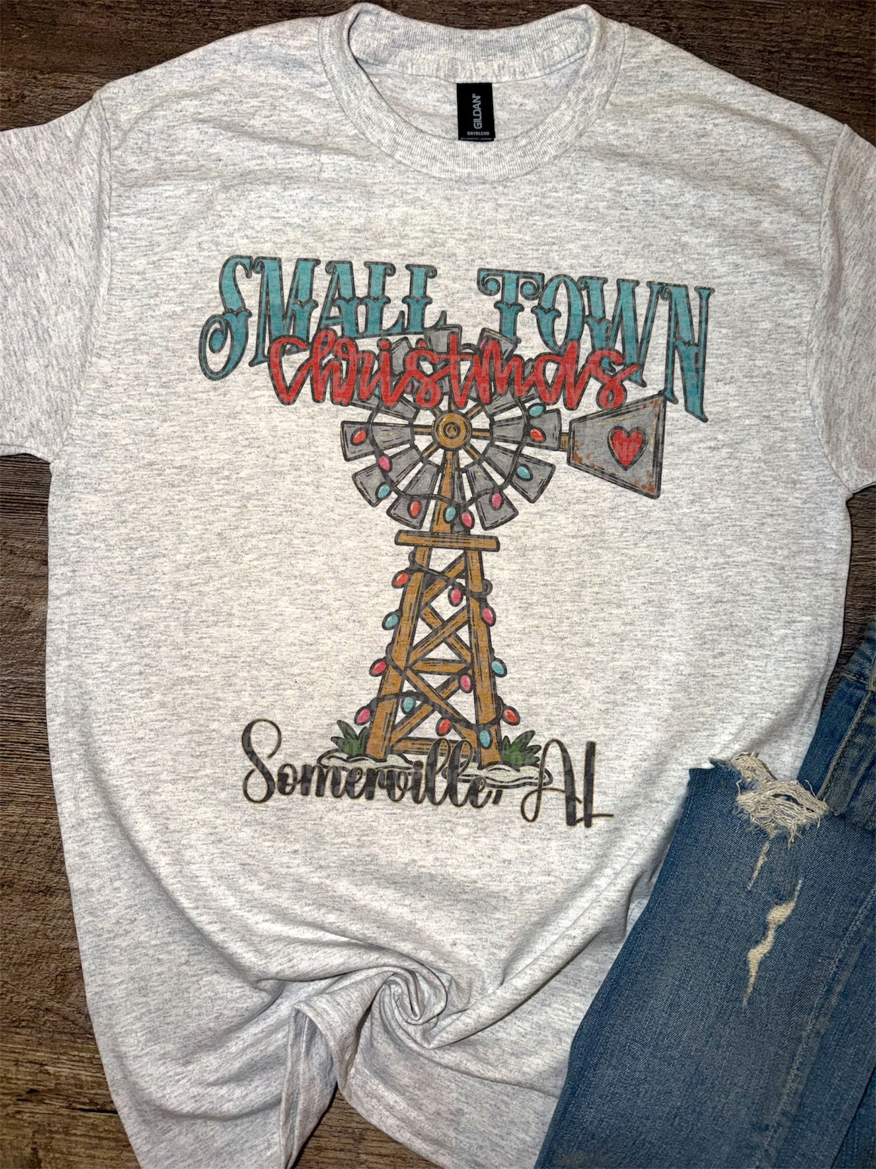 Small Town Christmas Customizable Tee