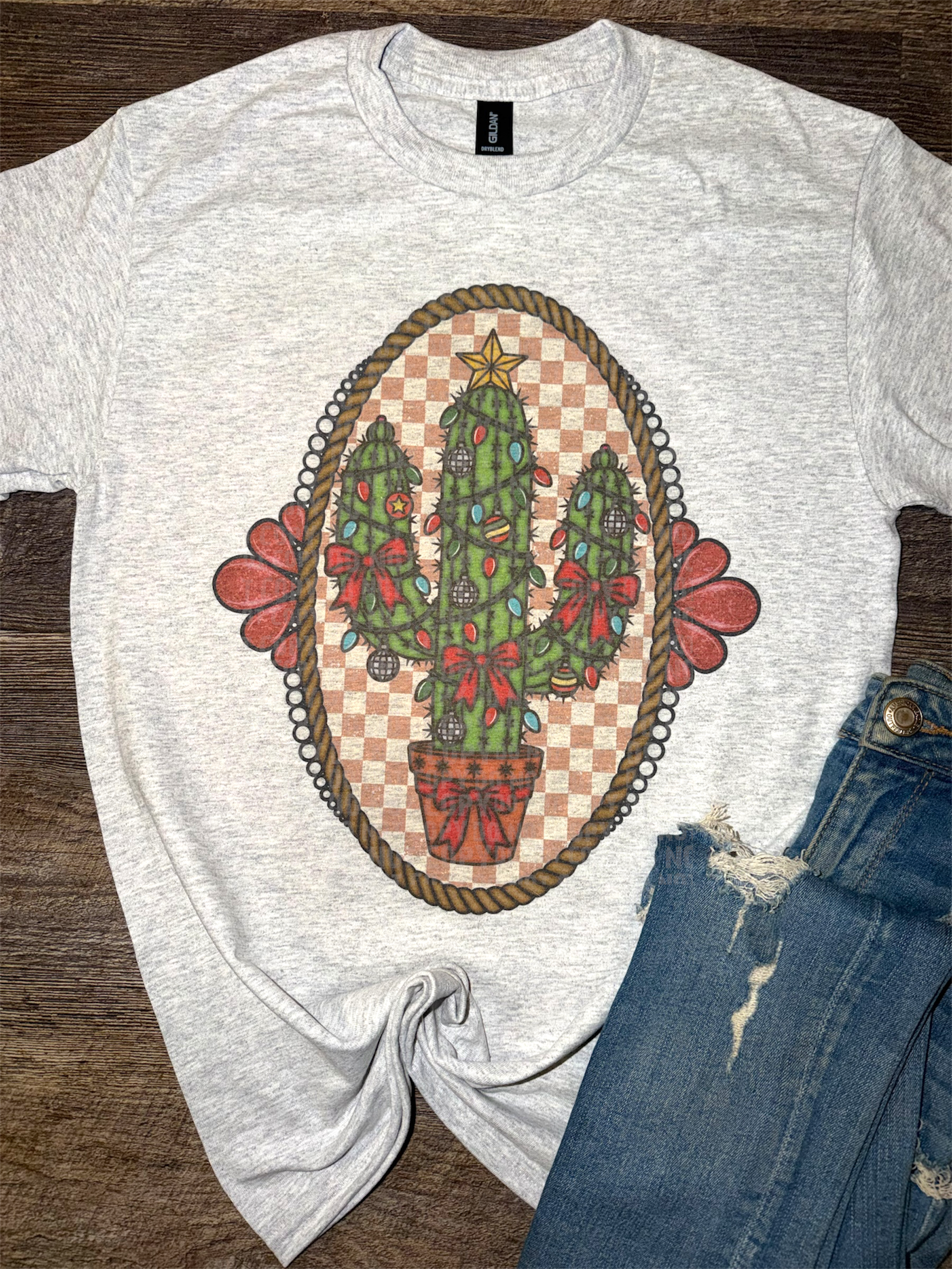 Western Christmas Cactus Tee