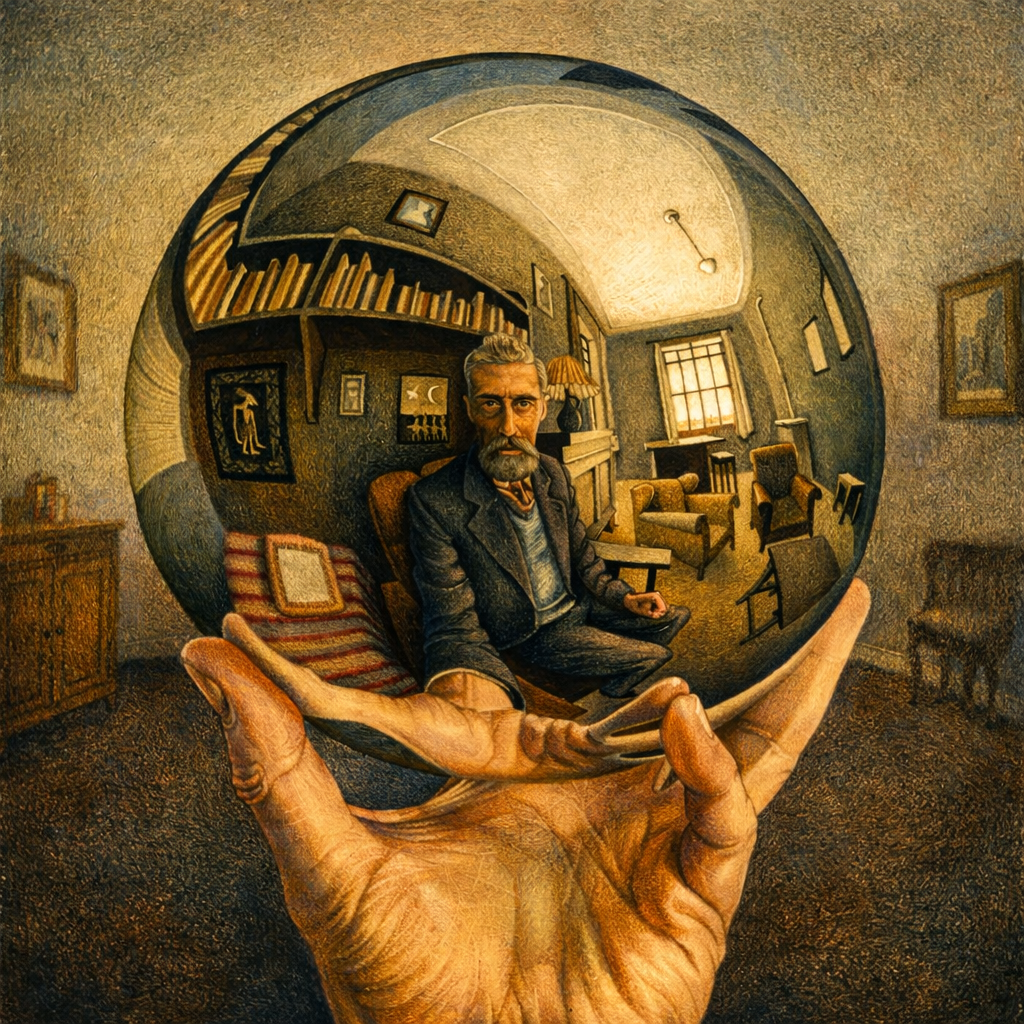 Hand With Reflecting Globe Esher by M. C. Escher