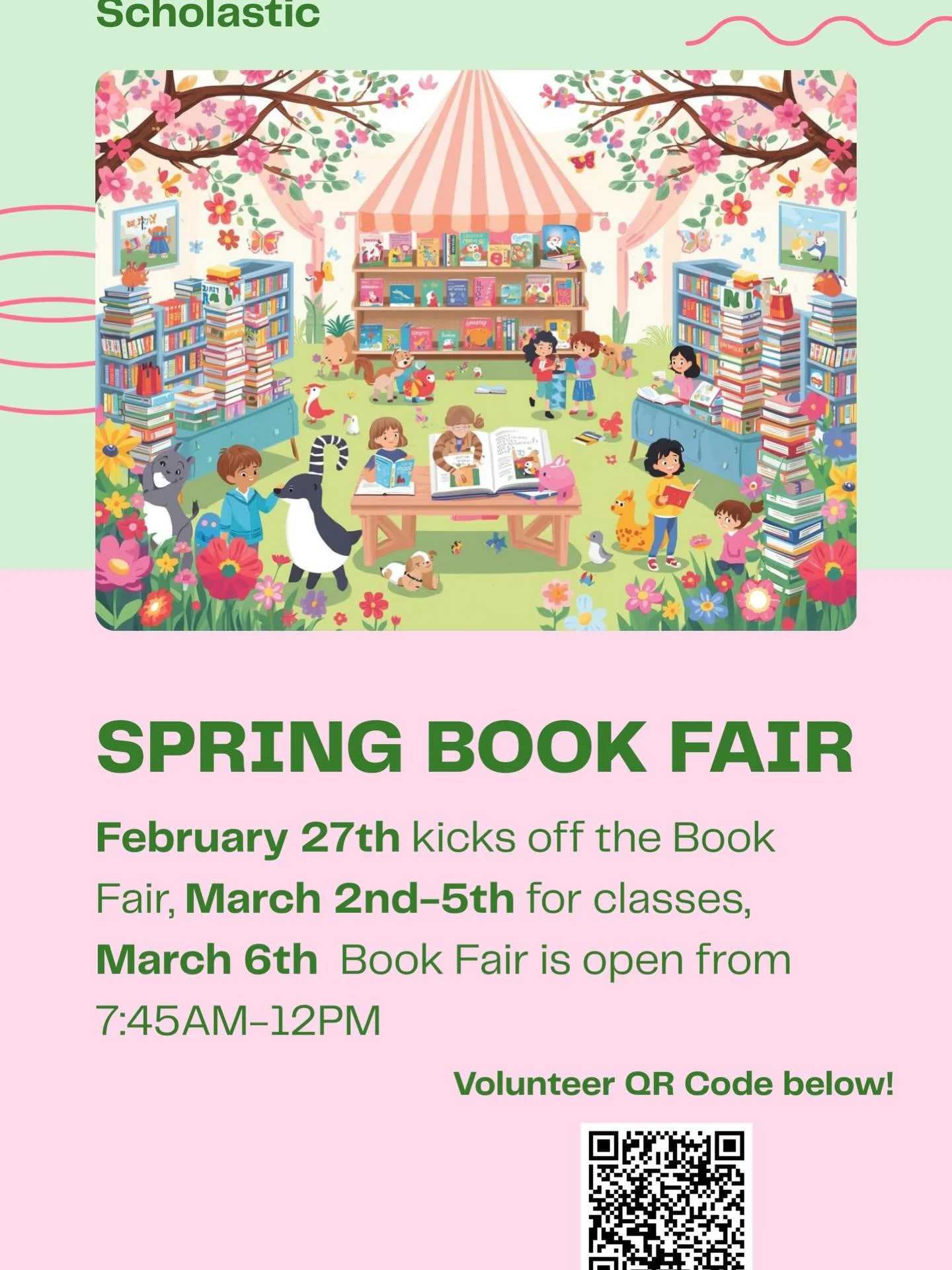 📚 Join Us at the Spring Book Fair! 📚
We&rsquo;re excited to announce that our Spring Book Fair will kick off on February 27 and run through March 6. This is a wonderful opportunity to explore a wide range of books and find something special for eve