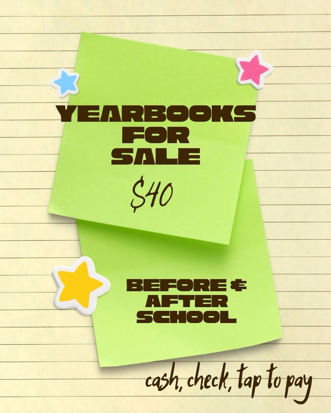 Yearbooks are still available for purchase at the front of the school! Inventory is limited. Get them while you can📖🏫 If you prefer-ordered your yearbook, it will be delivered early this week.