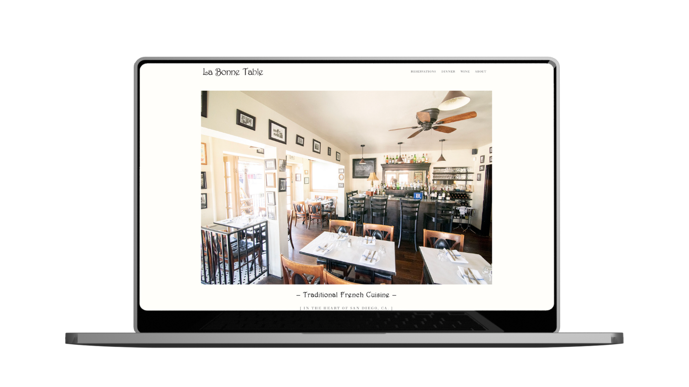 web design + marketing | La Bonne Table